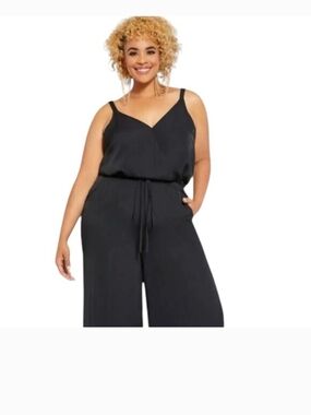Me By Emme For Ashley Stewart Bright Pink Sleeveless Jumpsuit Size 26